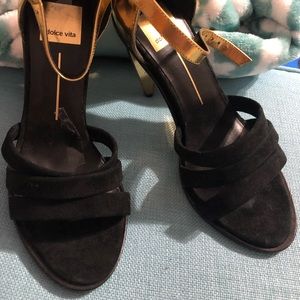 New Dolce Vita Sz 7.5 Gold & Black Shoes